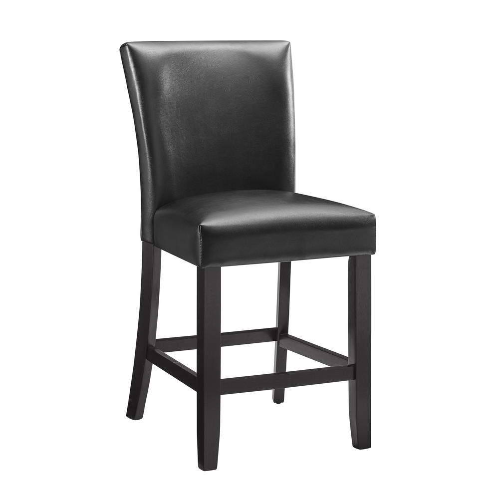 Counter Chair - set of 2, Ebony finish/Black seat. Picture 2