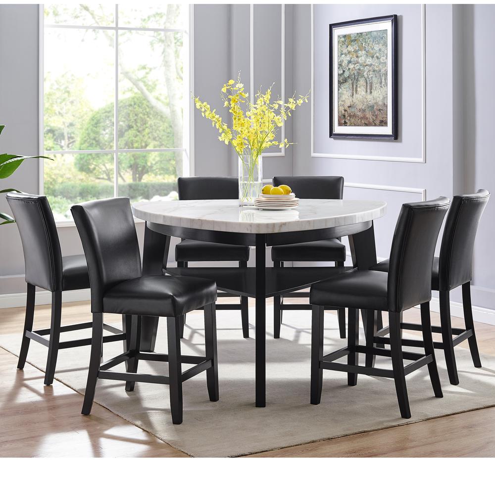 Counter Chair - set of 2, Ebony finish/Black seat. Picture 6