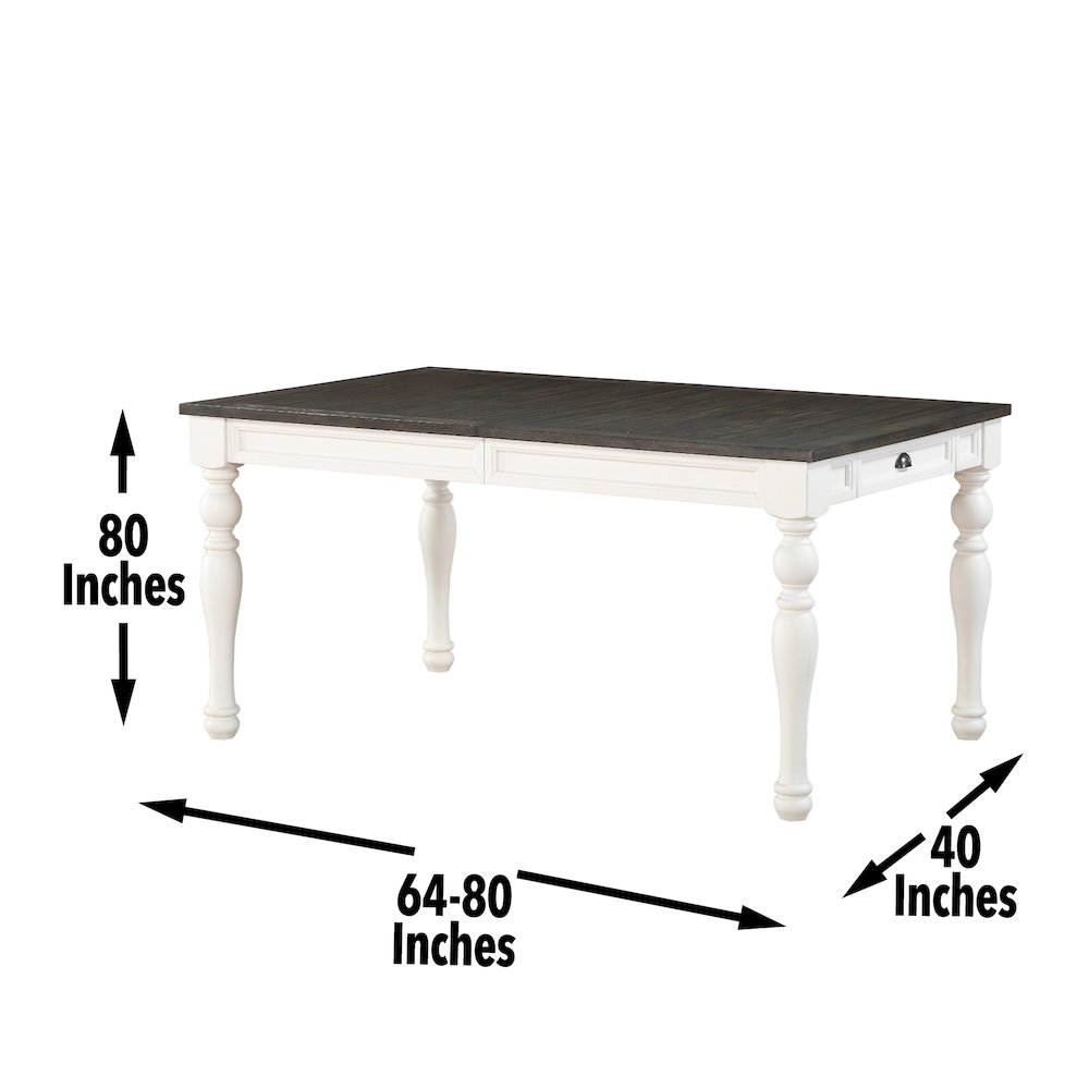 Joanna Two tone 7pc dining w bench. Picture 12