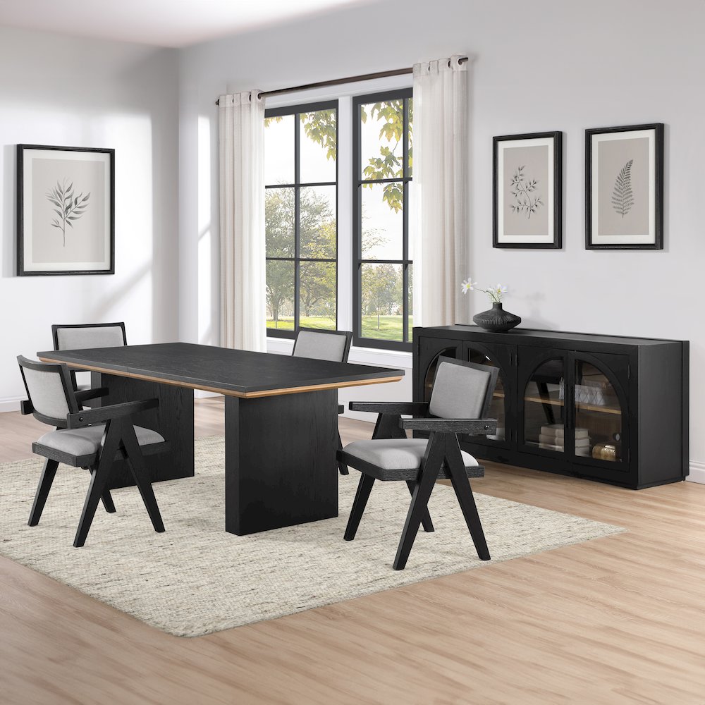 Magnolia 80-96" Table 5-Piece Arm Chair Dining Set. Picture 6