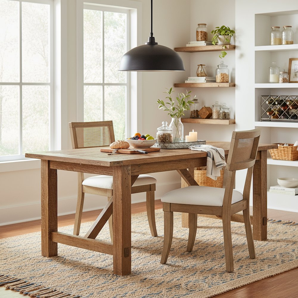 Cane Side Chairs, Upholstered Seat, Wood Trimmed Back, Set of 2. Picture 2