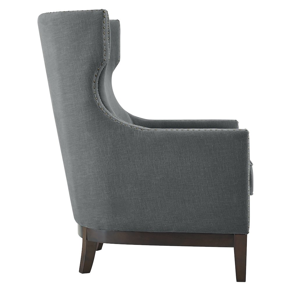 Roswell Linen Accent Chair - Gray. Picture 2