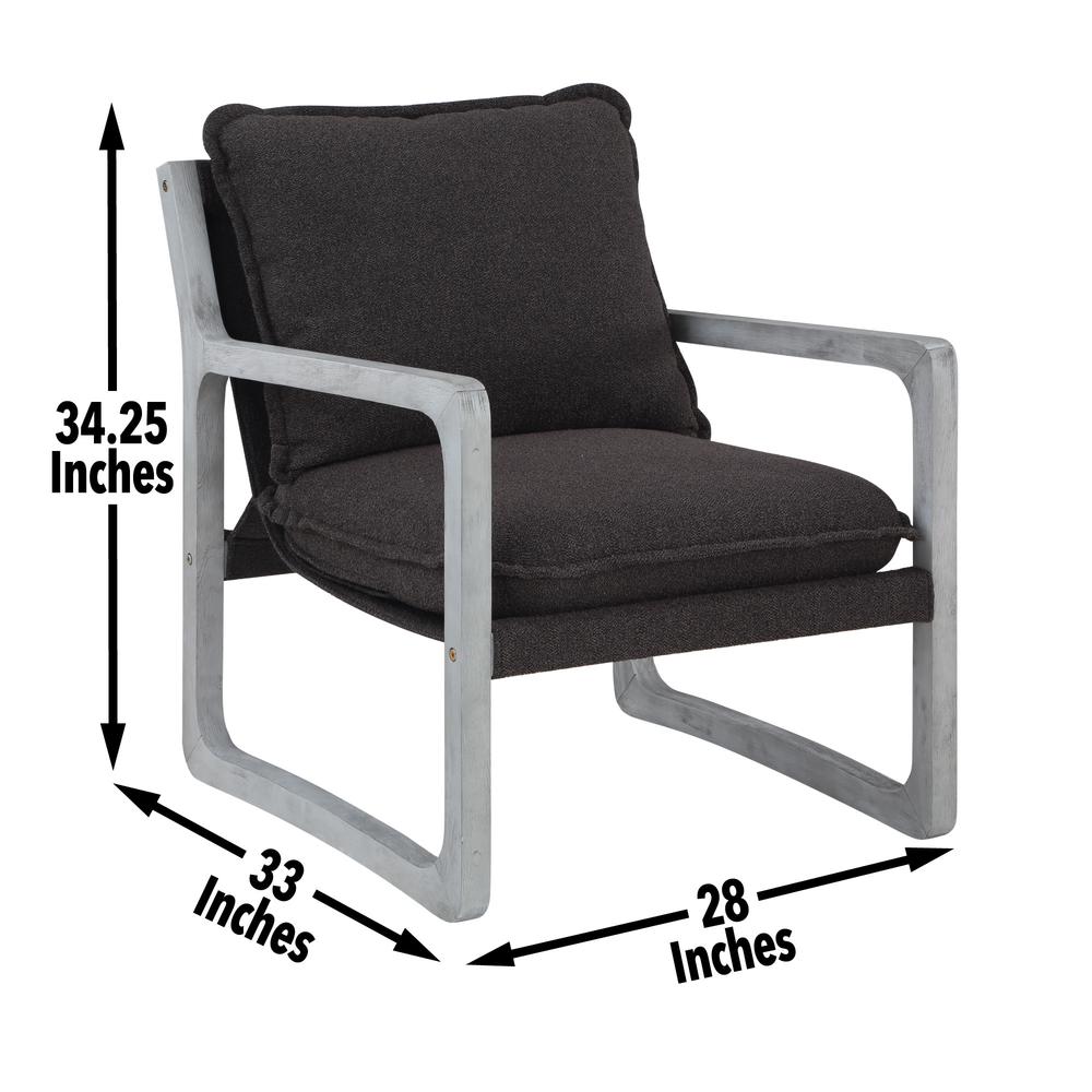 Kai Upholstered Accent Chair, Black. Picture 4