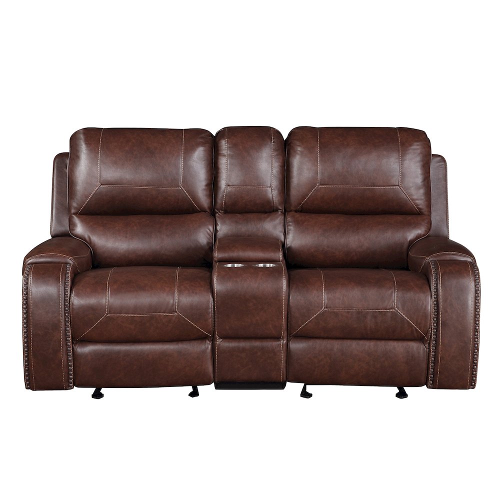 Keily Brown Manual Console Loveseat. Picture 4