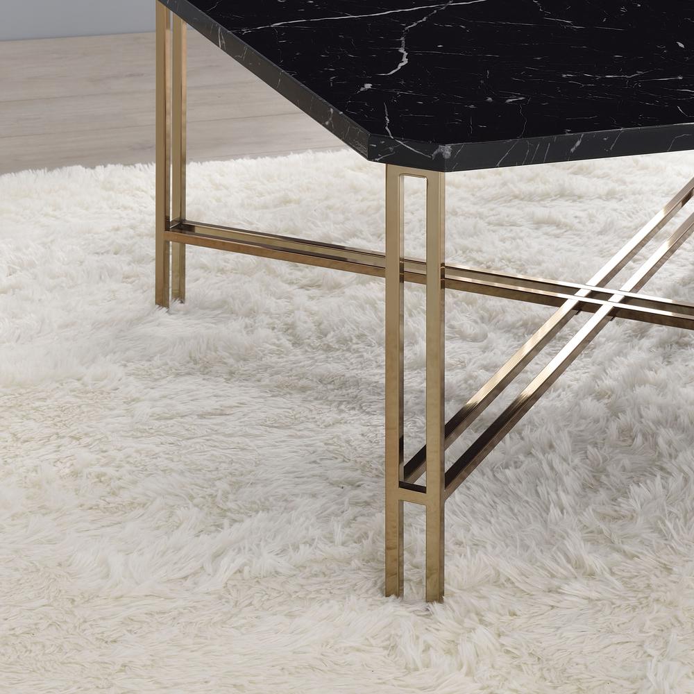 Daxton Faux Marble Square Cocktail Table. Picture 8
