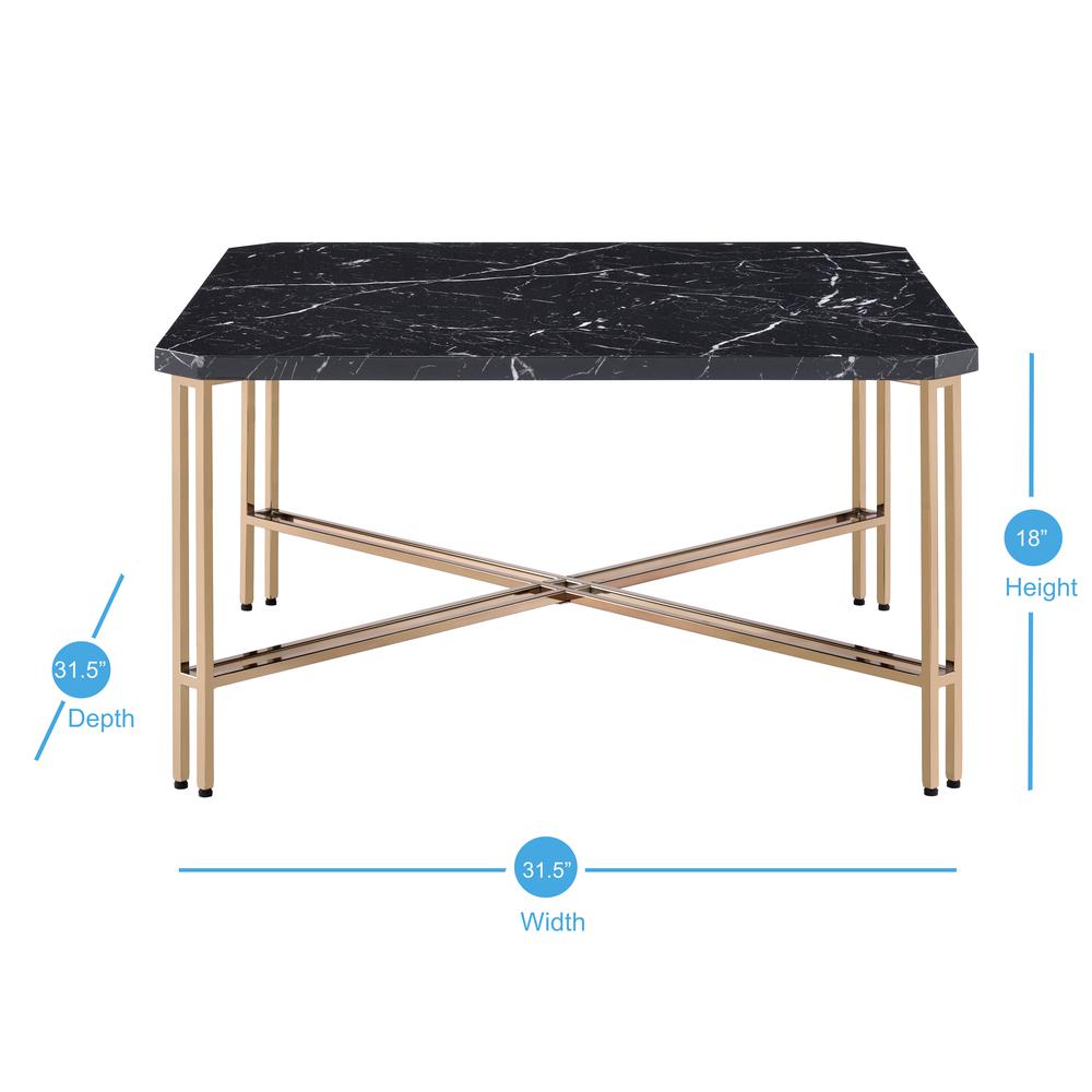 Daxton Faux Marble Square Cocktail Table. Picture 2