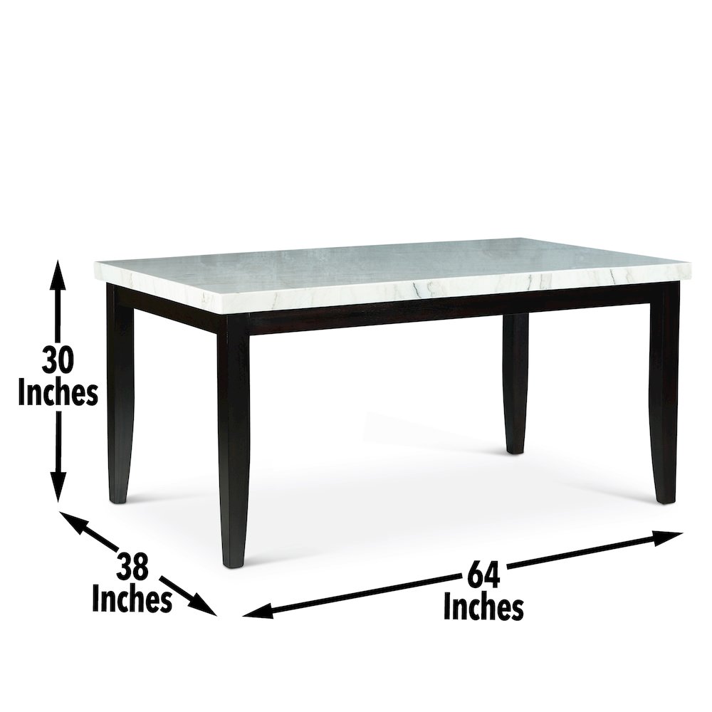 Westby White Marble Top Dining Table. Picture 2