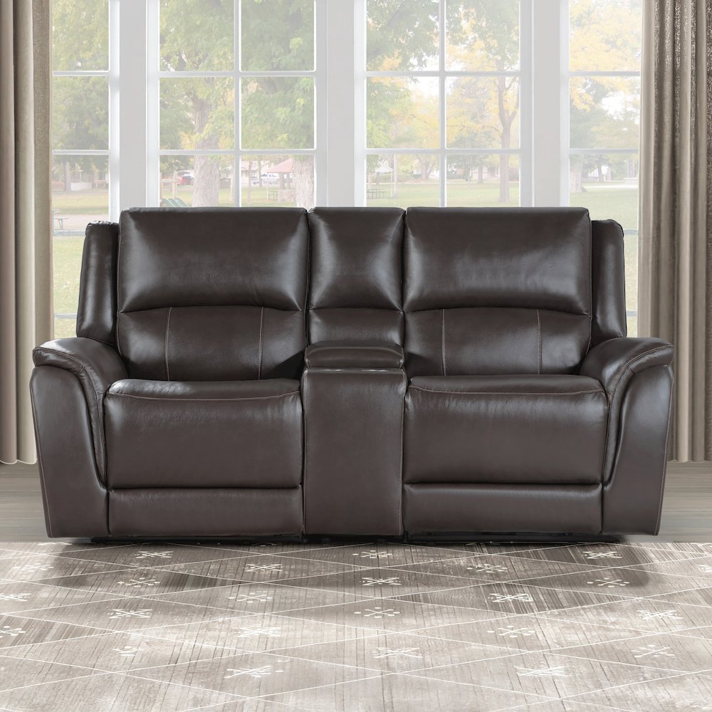 Alexandria Power Leather Reclining Conso. Picture 5