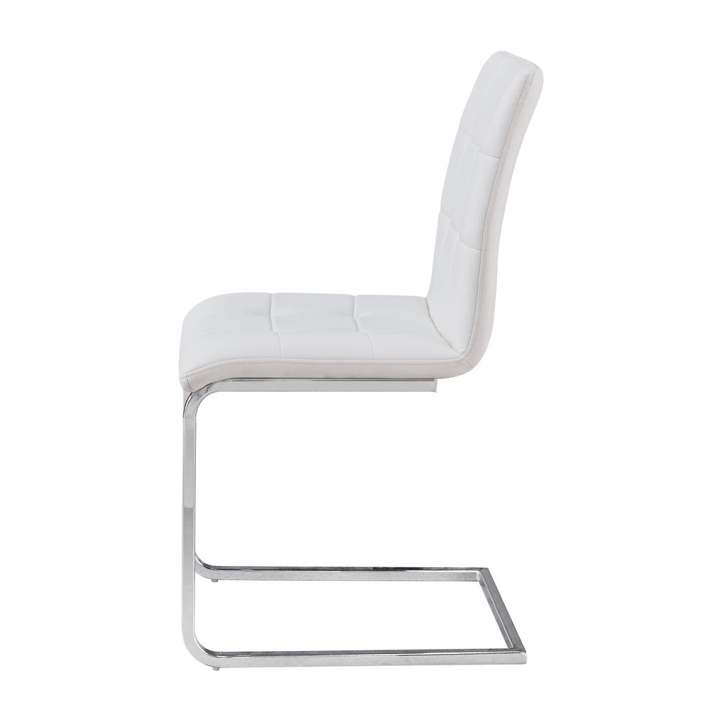 Escondido Vegan Leather Side Chair, White. Picture 2