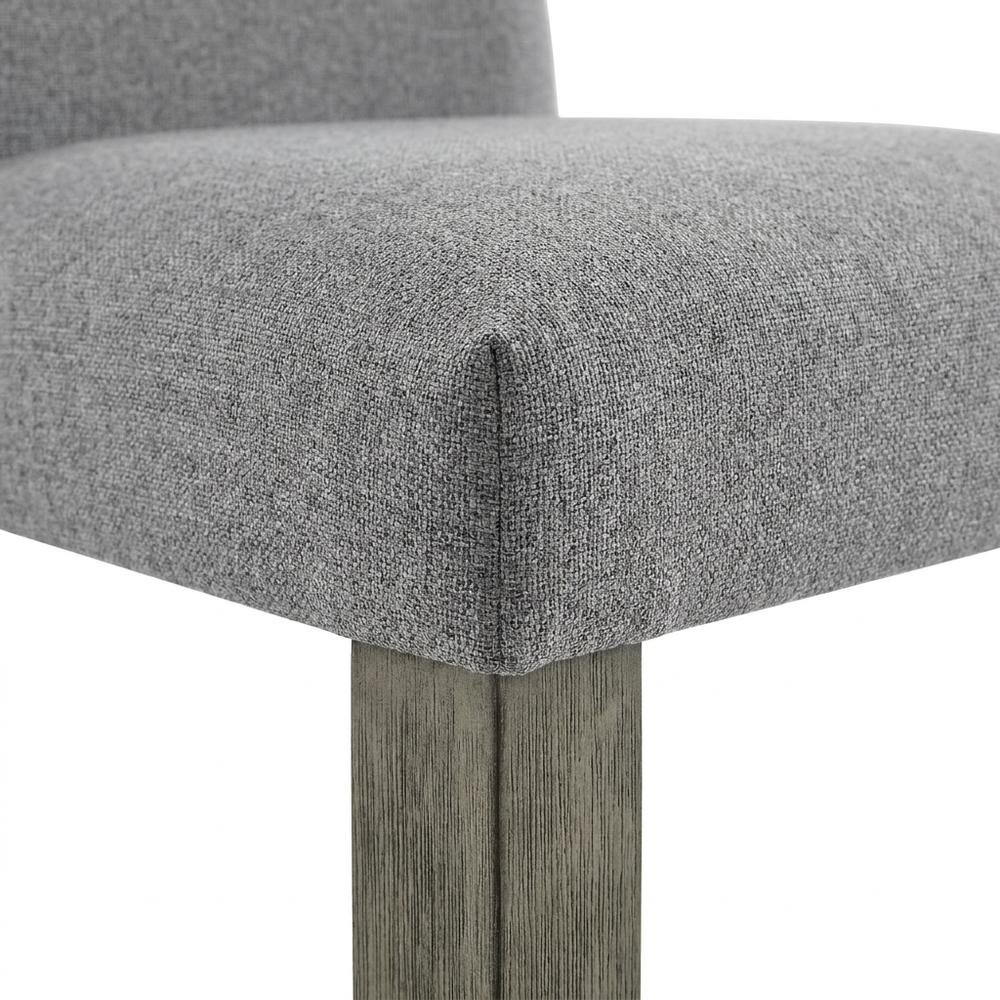 Polyester Upholstered Dining Chair with Birch Wood and Iron Legs, Gray. Picture 7