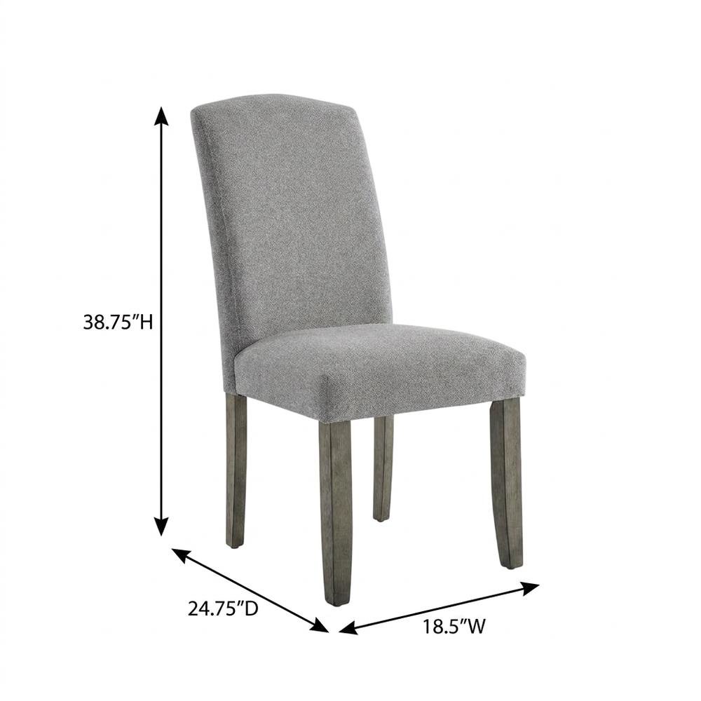 Polyester Upholstered Dining Chair with Birch Wood and Iron Legs, Gray. Picture 5