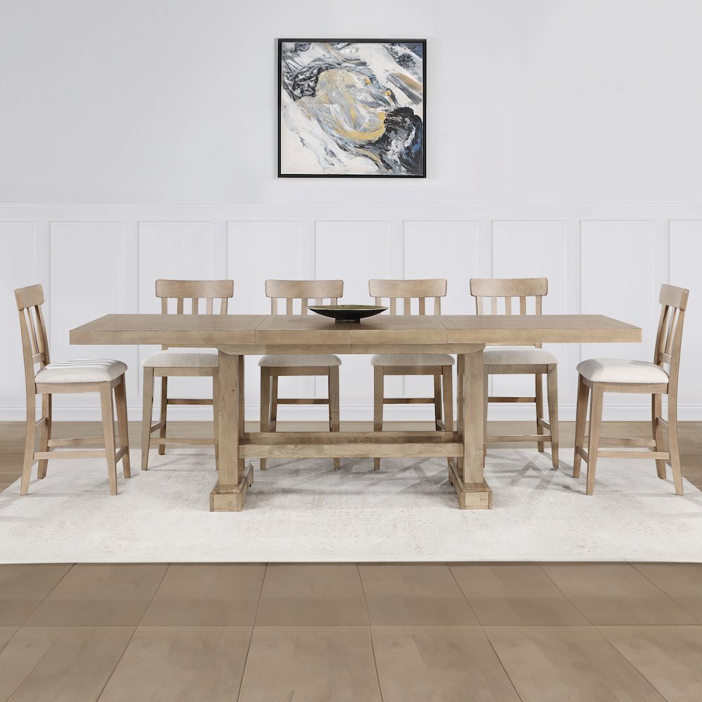 Napa 7-Piece Counter Dining Set, Sand. Picture 4