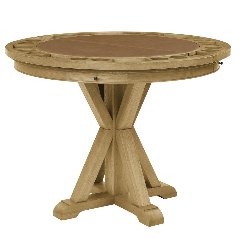 Rylie Counter Table with Game Top, Natural Finish. Picture 1