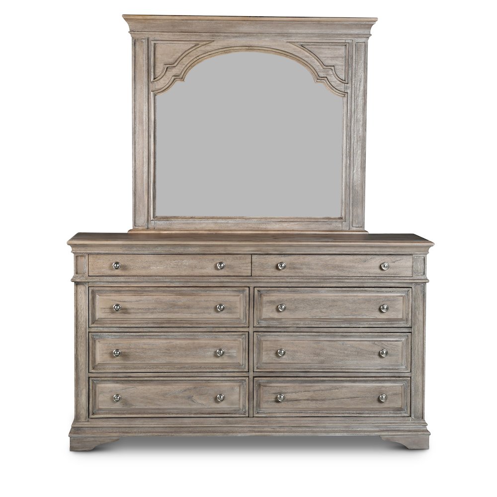 Highland Park Dresser and Mirror Driftwood. Picture 4
