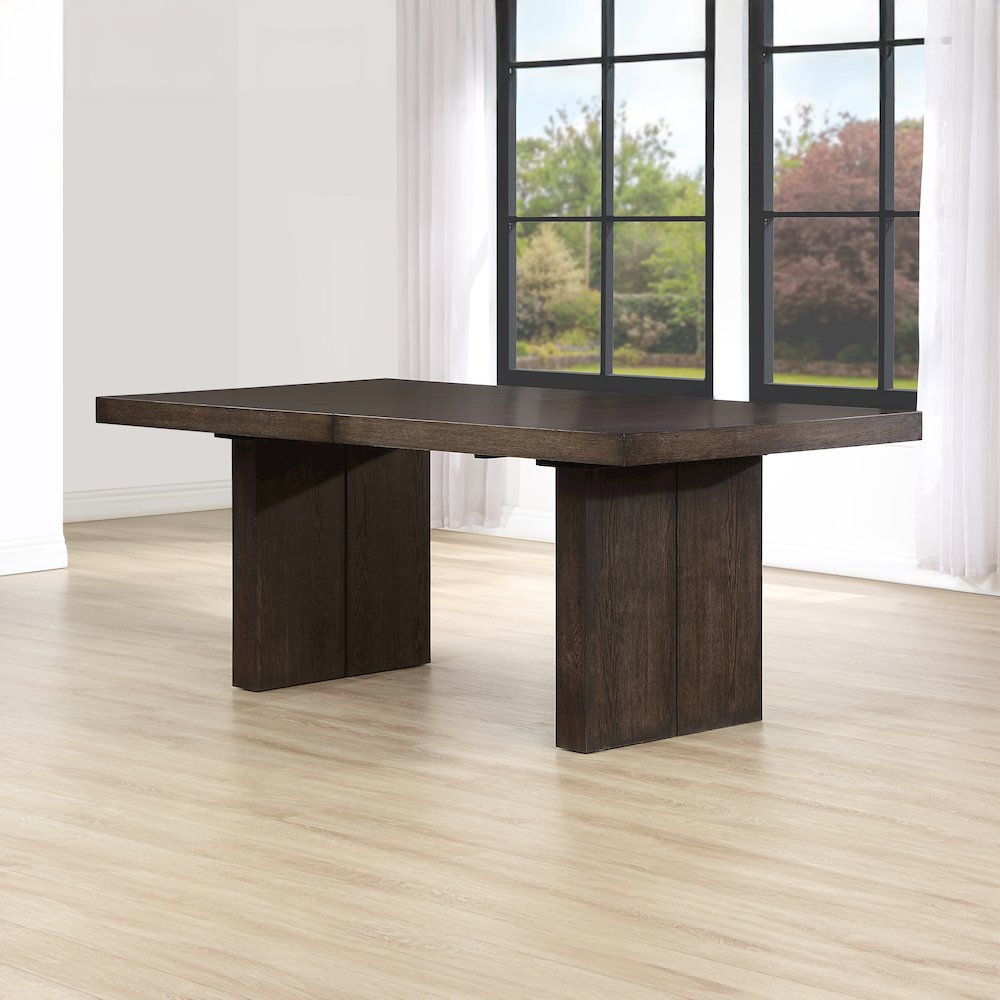 Evan 78-96 inch Dining Table with 18" Leaf. Picture 3
