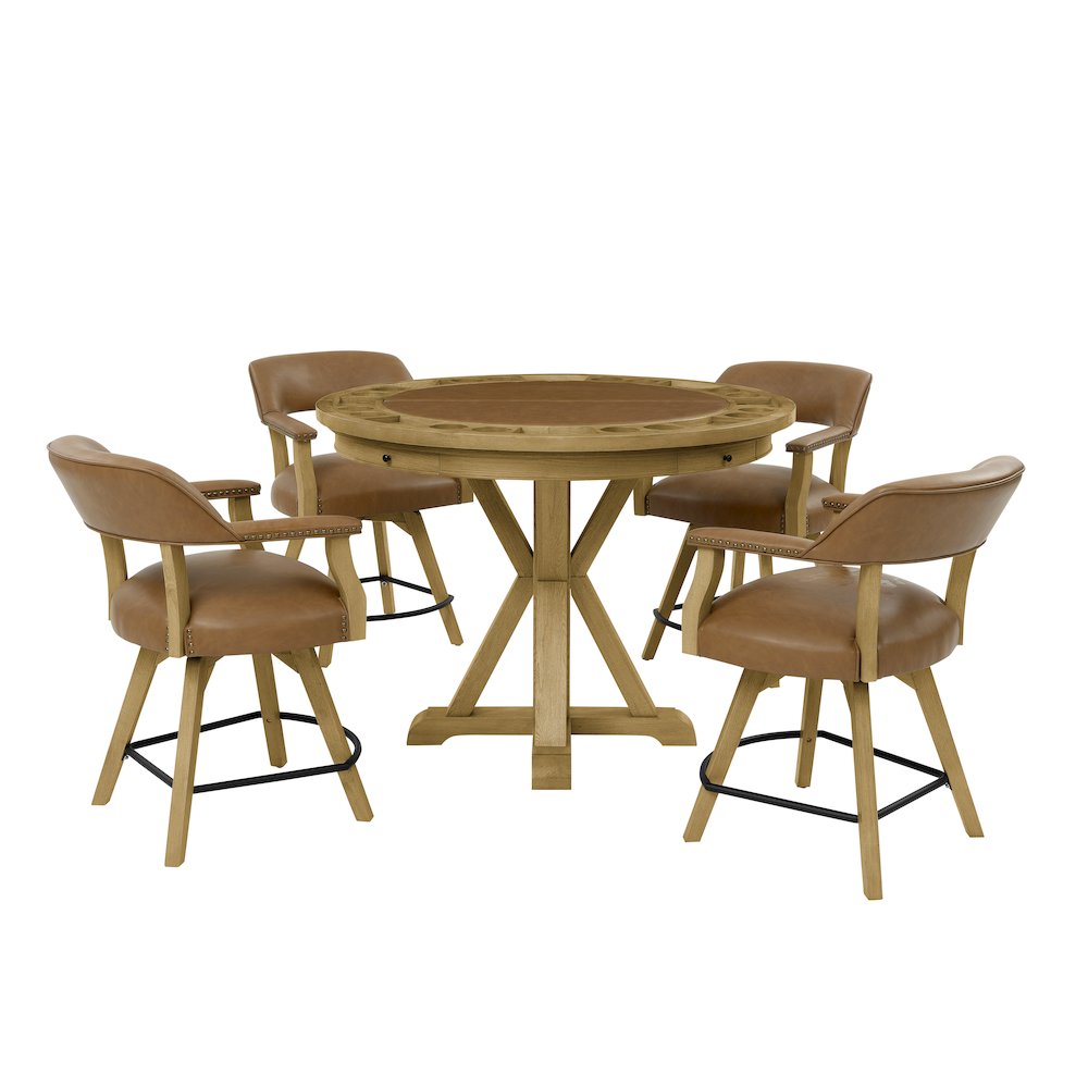 Rylie Game Top, Counter Table & 4 Counter Chairs. Picture 1