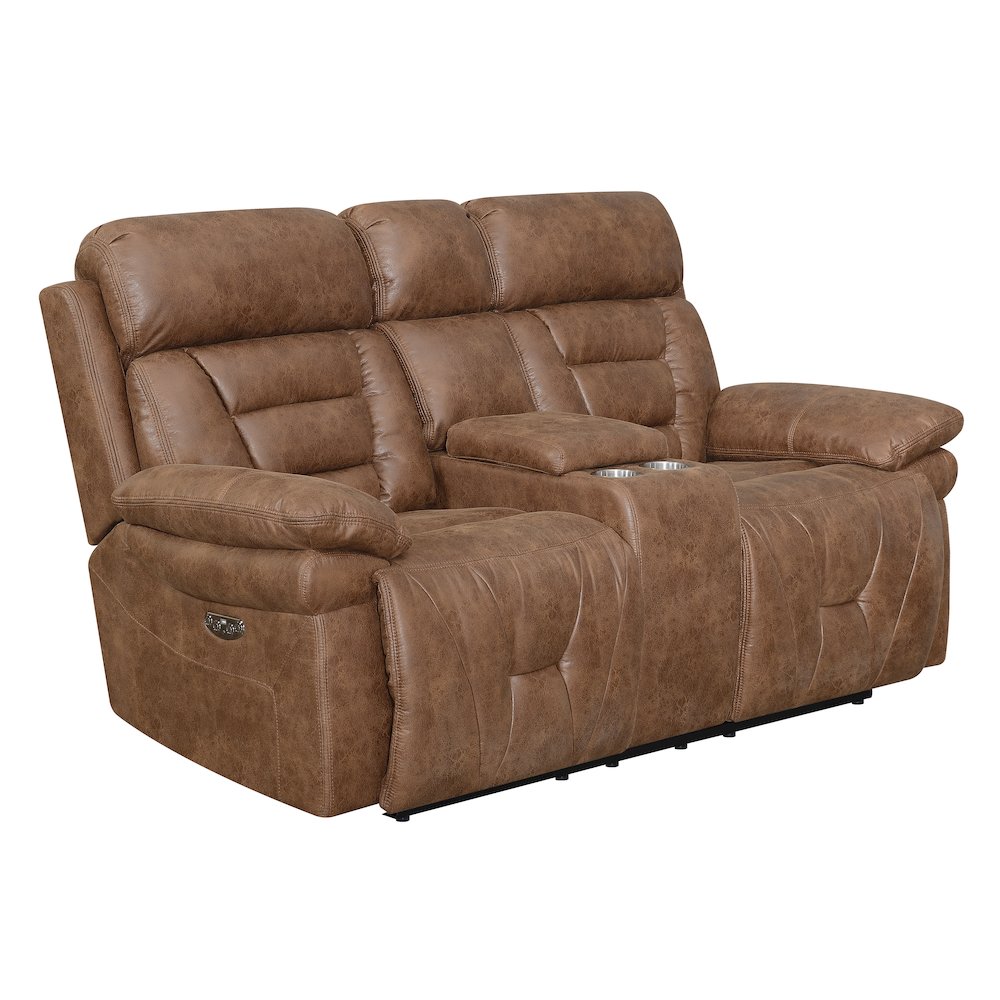 Brock Power Recliner Console Loveseat. Picture 1