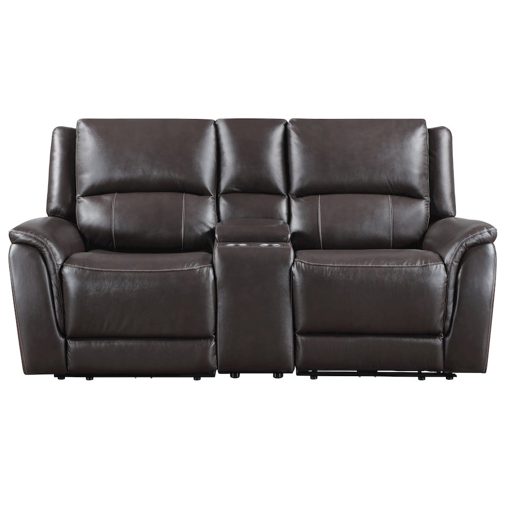Alexandria Power Leather Reclining Conso. Picture 4