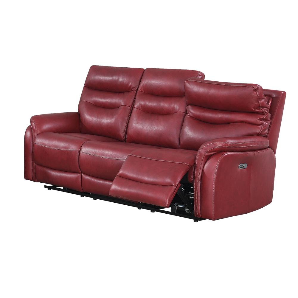 Power Recliner Sofa - Dark Red, Dark Red. Picture 3