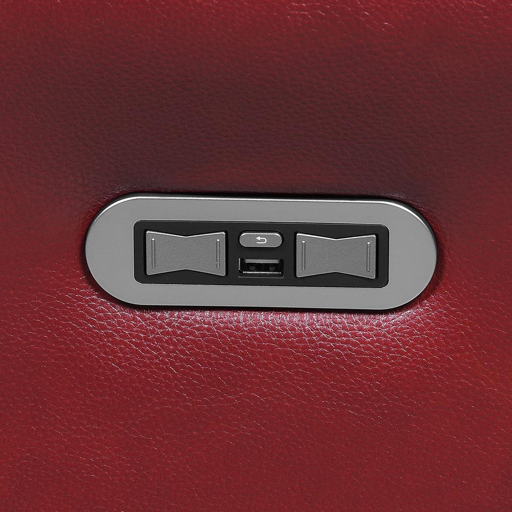 Power Recliner Sofa - Dark Red, Dark Red. Picture 4