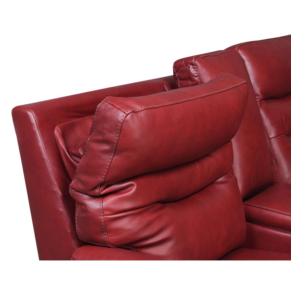 Power Recliner Sofa - Dark Red, Dark Red. Picture 5