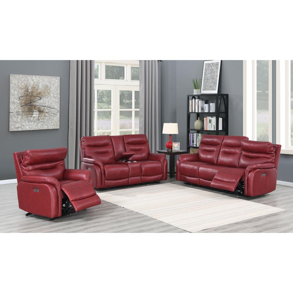 Power Recliner Sofa - Dark Red, Dark Red. Picture 7