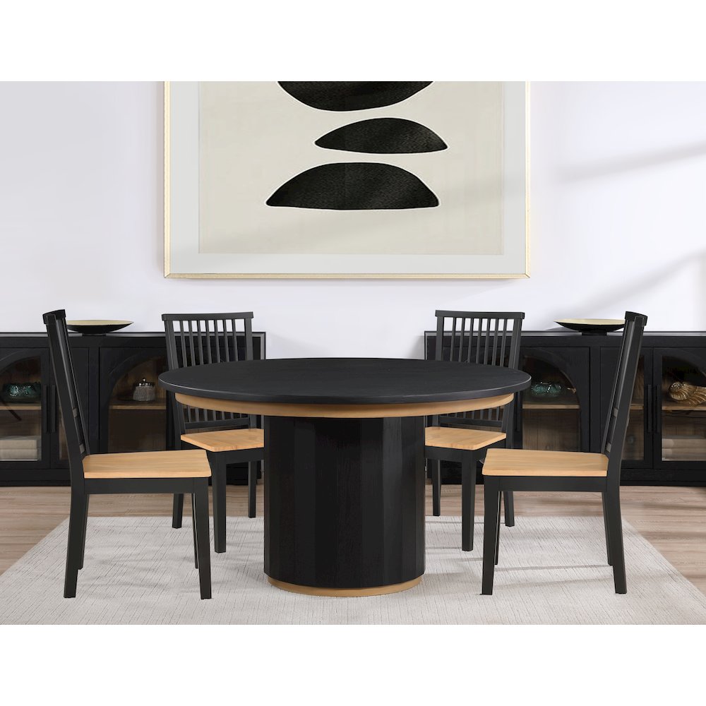 Magnolia Black 5PC Round Dining Set. Picture 6