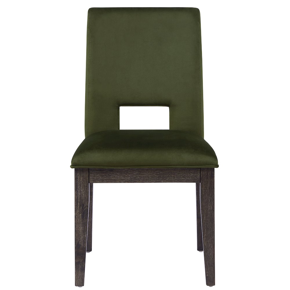 Evan Green Velvet Side Chair. Picture 3