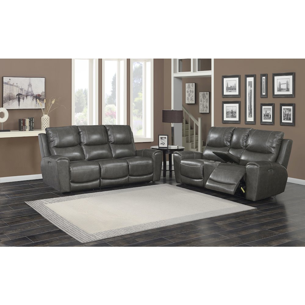 Laurel 2pc Power Reclining Grey. Picture 7
