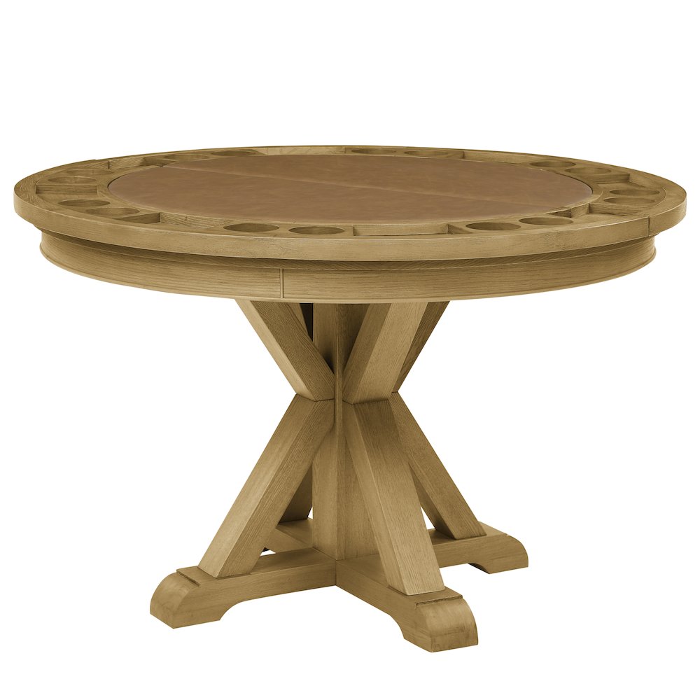 Rylie Dining Table with Game Top, Natural Finish. Picture 1