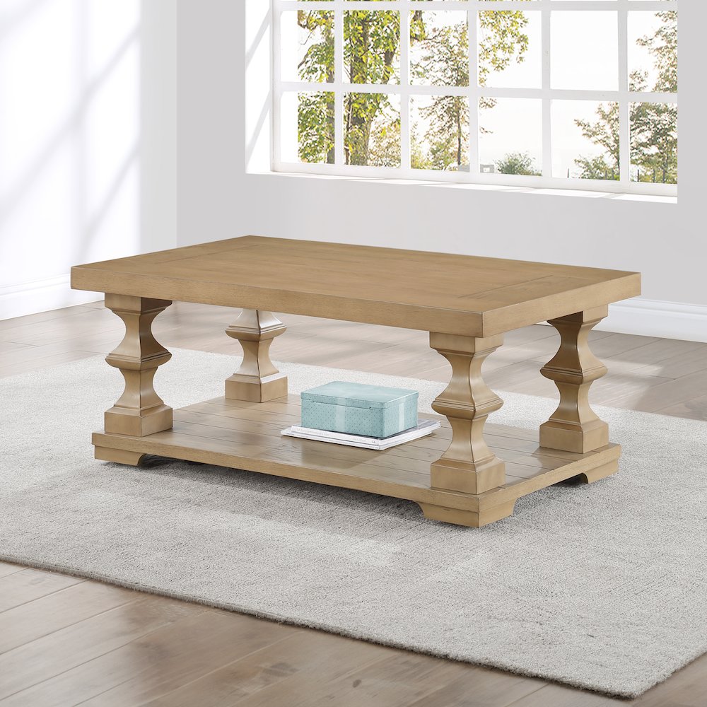 Dory Coffee Table with Casters, Sand. Picture 2