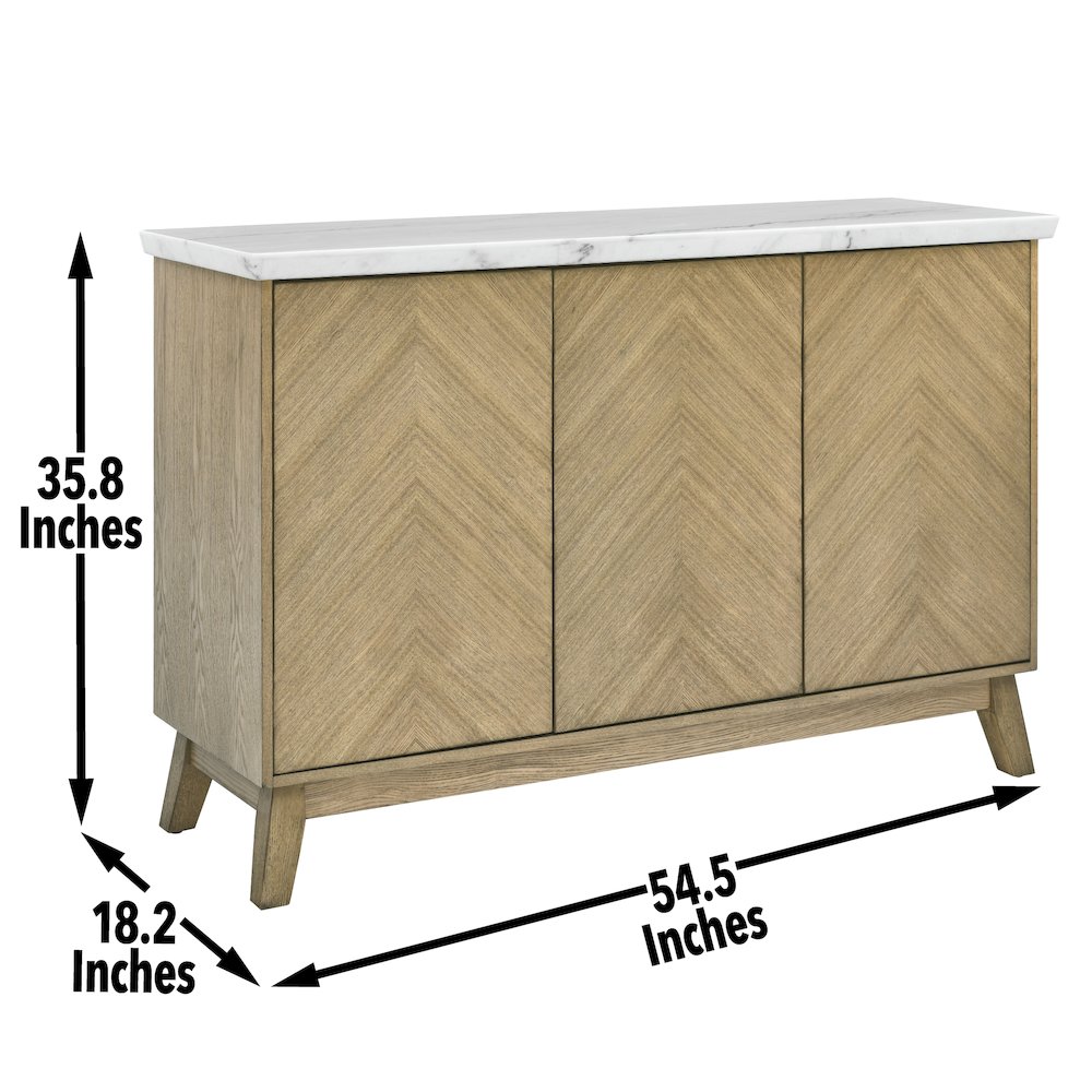 Vida White Marble Top Server. Picture 7