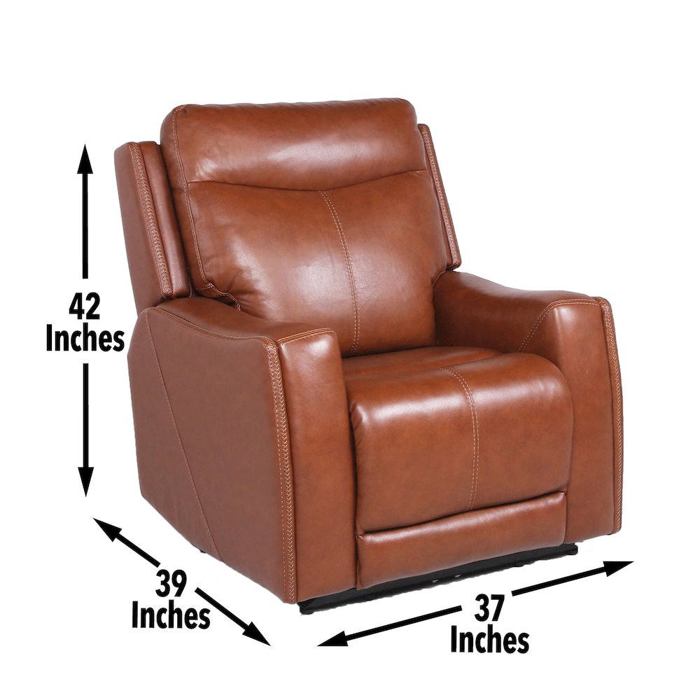 Natalia Power Recliner - Caramel Leather. Picture 5