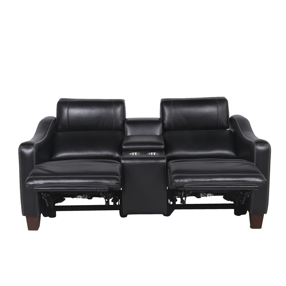 Giorno Power Console Loveseat - Black. Picture 5