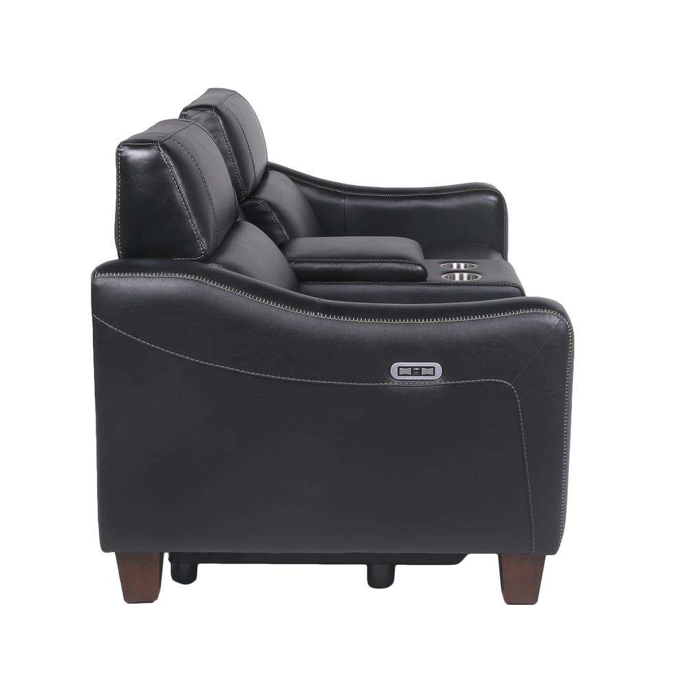 Giorno Power Console Loveseat - Black. Picture 6