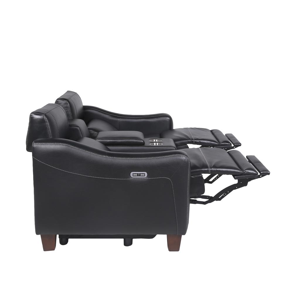 Giorno Power Console Loveseat - Black. Picture 7
