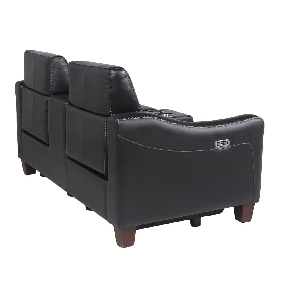 Giorno Power Console Loveseat - Black. Picture 8