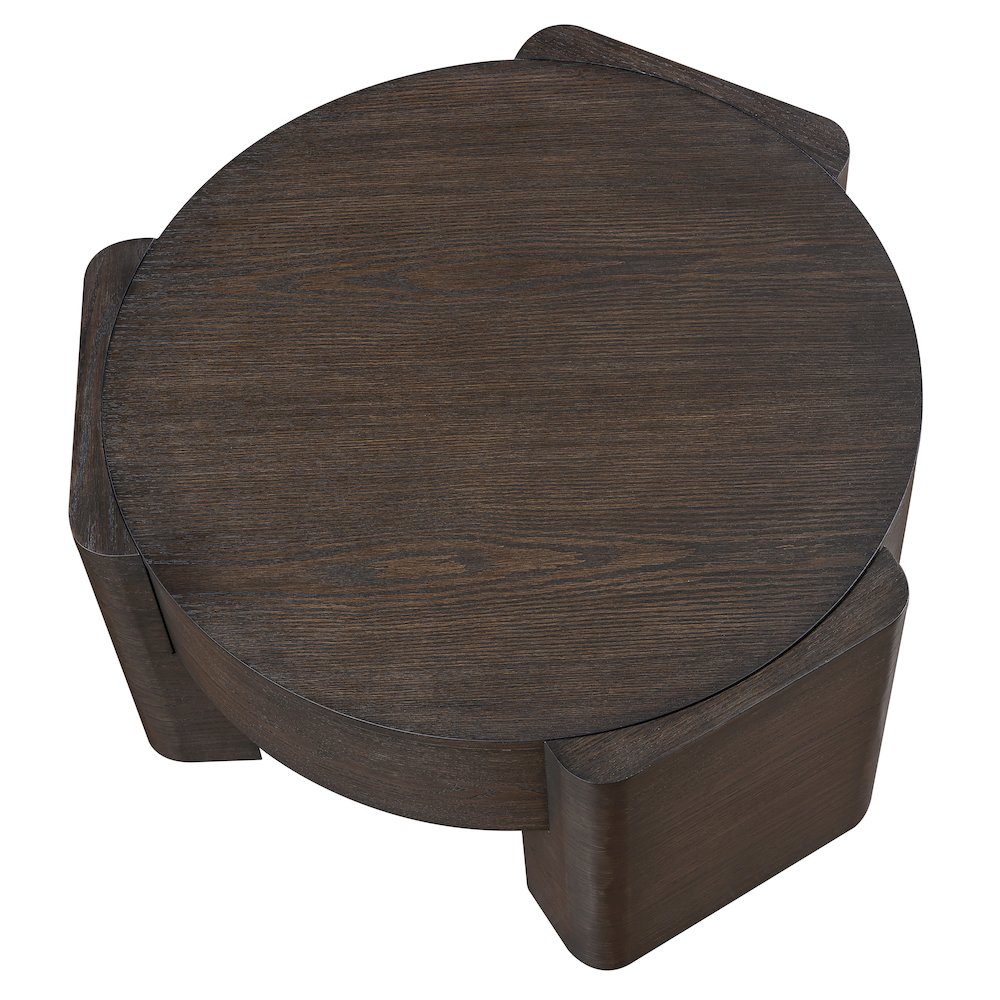 Salina Espresso Round Coffee Table. Picture 5