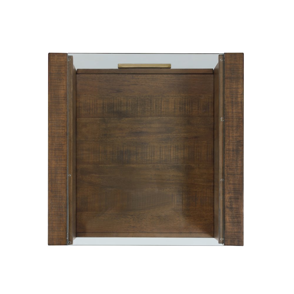Garland Glass Top End Table, Toffee Finish. Picture 6