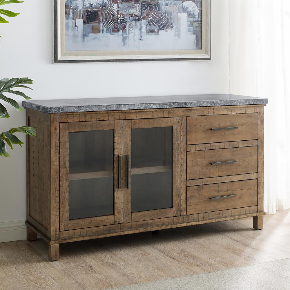 Grayson Gray Marble Top Server. Picture 1