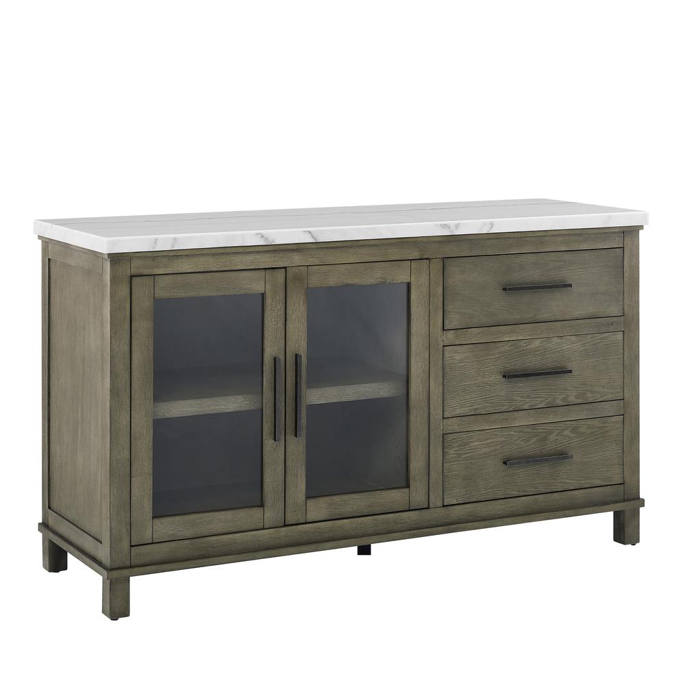 Grayson White Marble Top Server. Picture 2