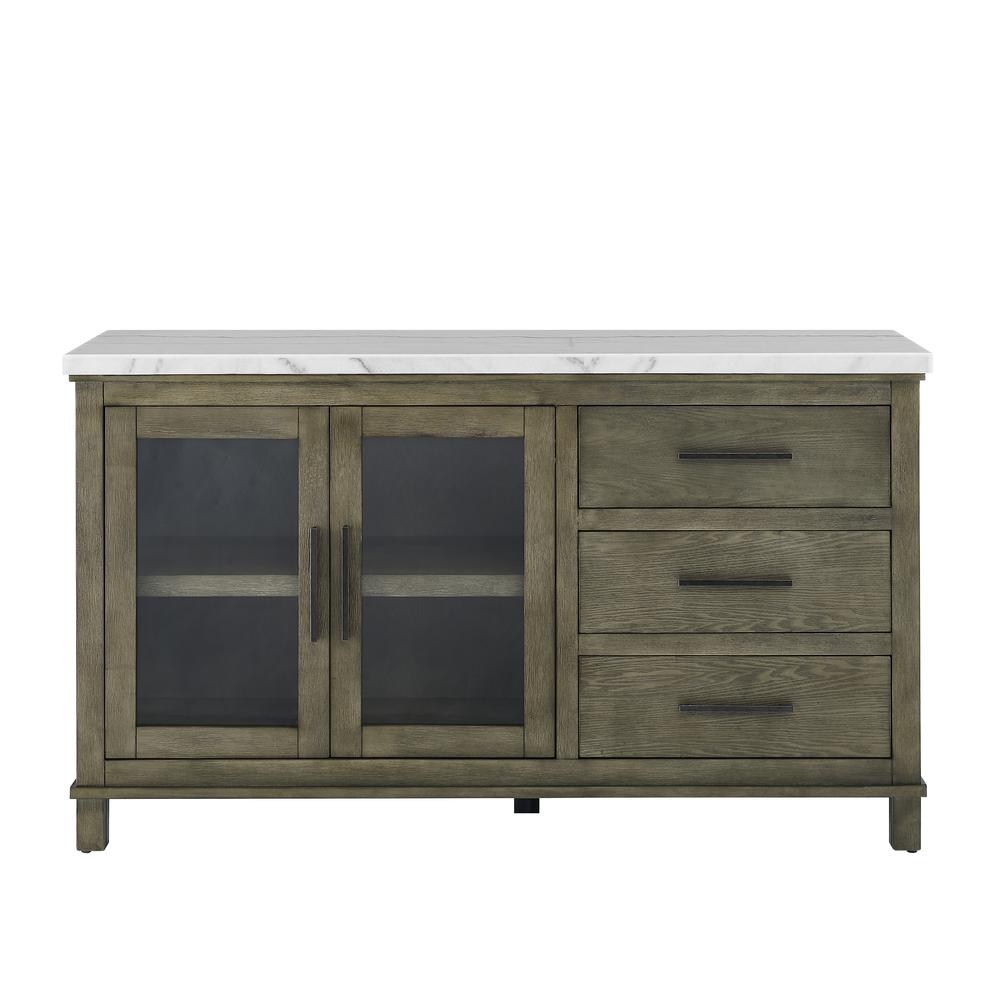 Grayson White Marble Top Server. Picture 4