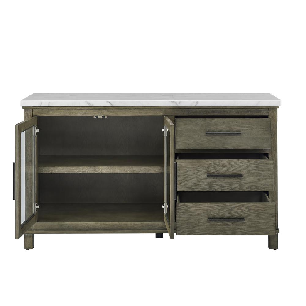 Grayson White Marble Top Server. Picture 5