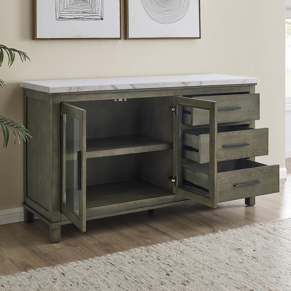 Grayson White Marble Top Server. Picture 6