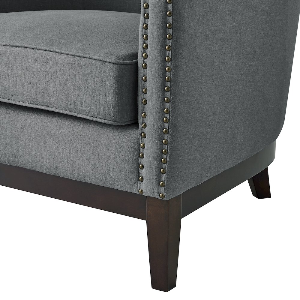 Roswell Linen Accent Chair - Gray. Picture 6