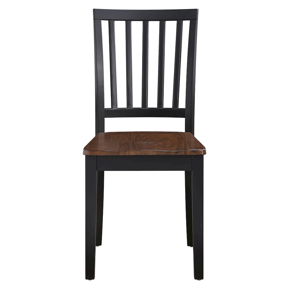 Joplin Solid Wood Two-Tone Farmhouse Chair, Walnut and Ebony finish. Picture 3