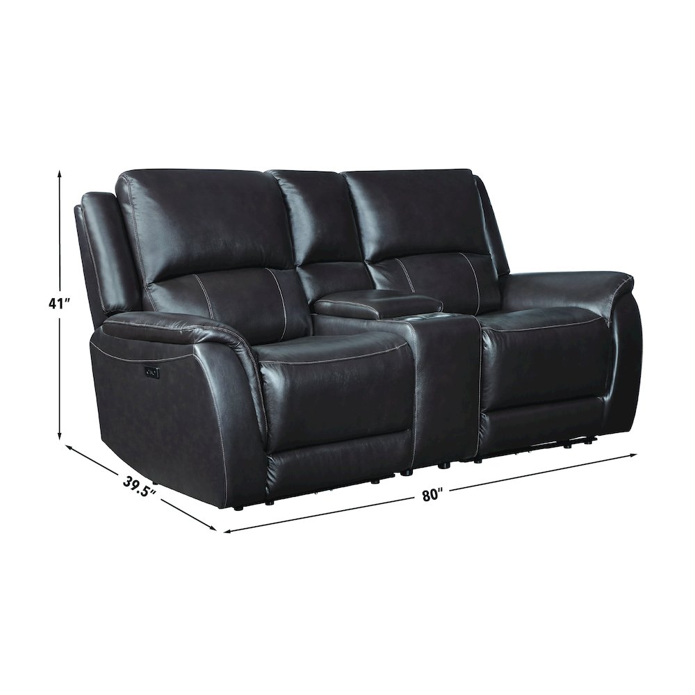 Alexandria Power Leather Reclining Conso. Picture 10