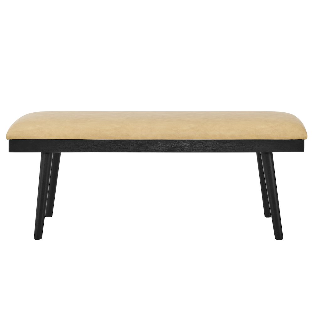 Vida 49″ Sand Vegan Leather Dining Bench. Picture 2