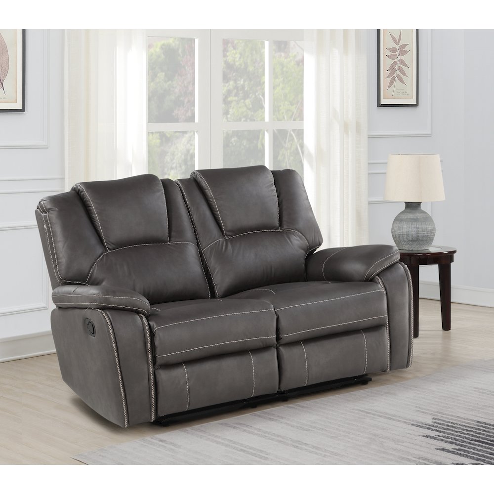 Katrine Charcoal Manual Loveseat. Picture 4