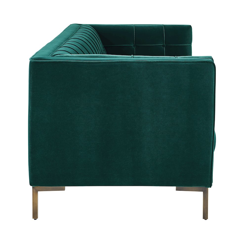 Isaac Green Velvet Sofa. Picture 2